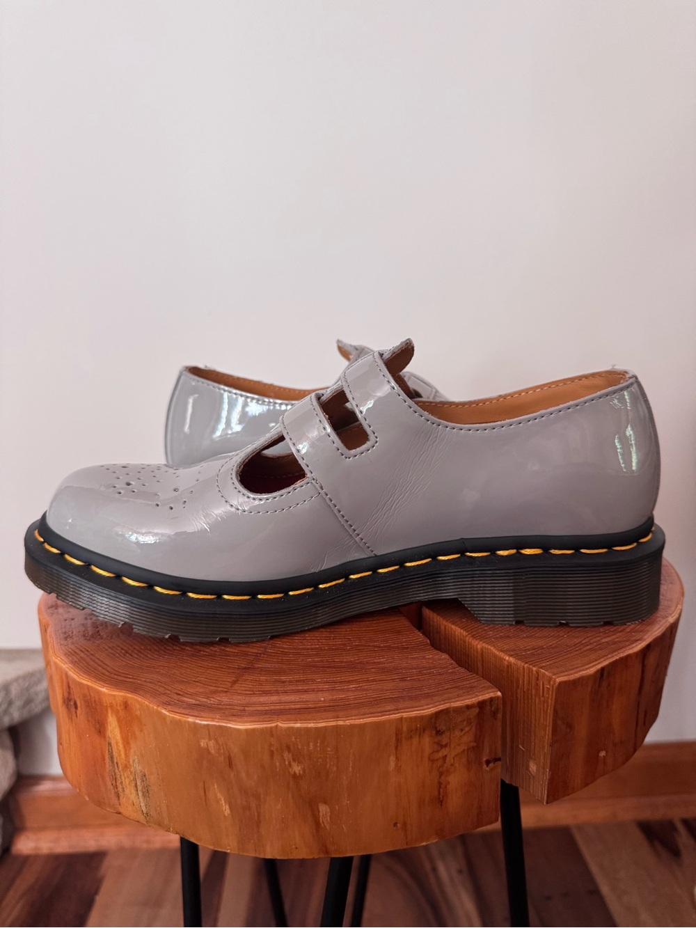 8065 PATENT LEATHER MARY JANE SHOES Grey Patent Lamper NEW Without Box Sz 8 - Picture 7 of 13
